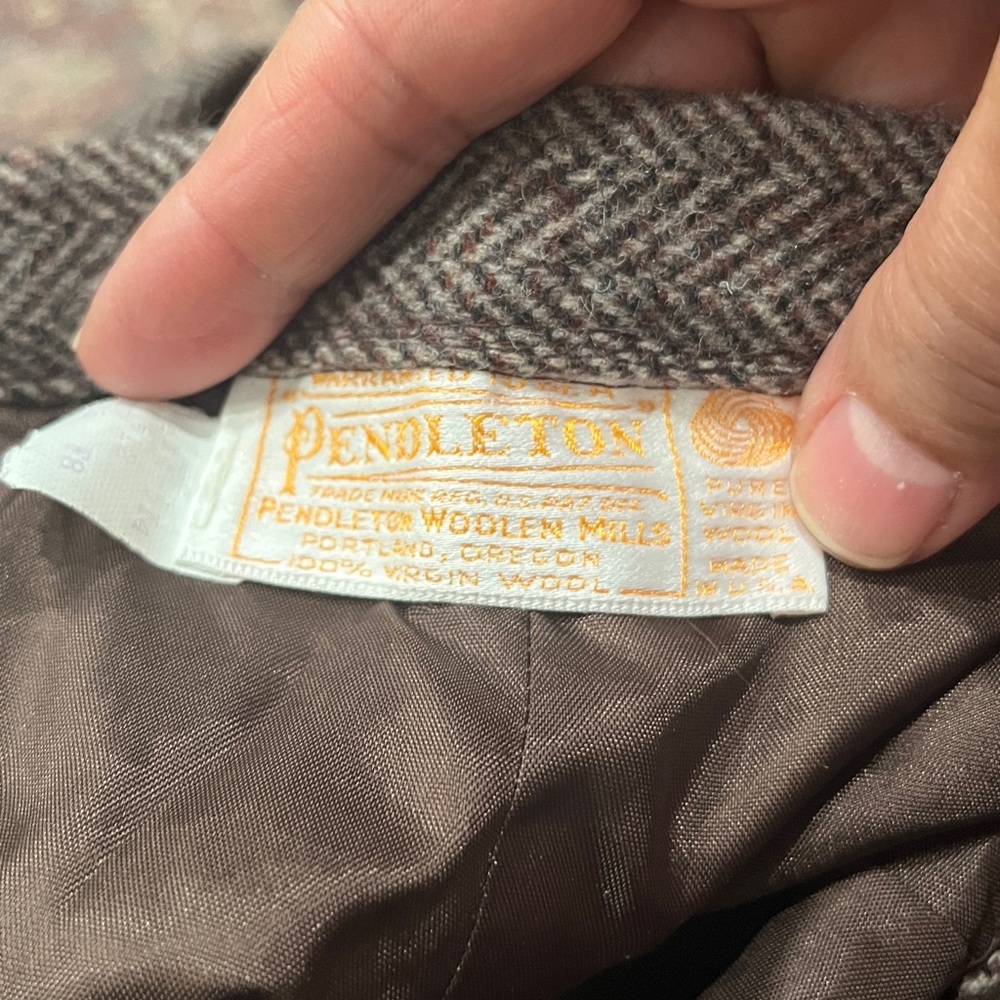 Pendleton Vintage Brown Wool Herringbone High Wai… - image 11